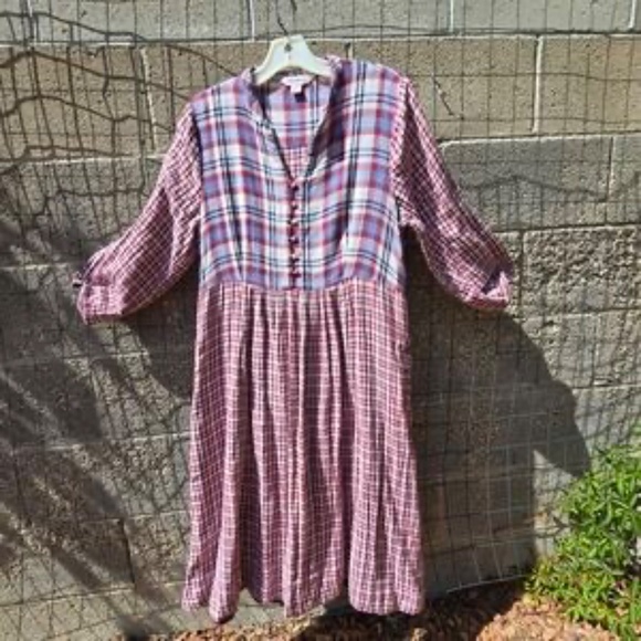 Vintage Y2K April Cornel Damask Print Pleat Front Dress Medium Maxi - Picture 14 of 14